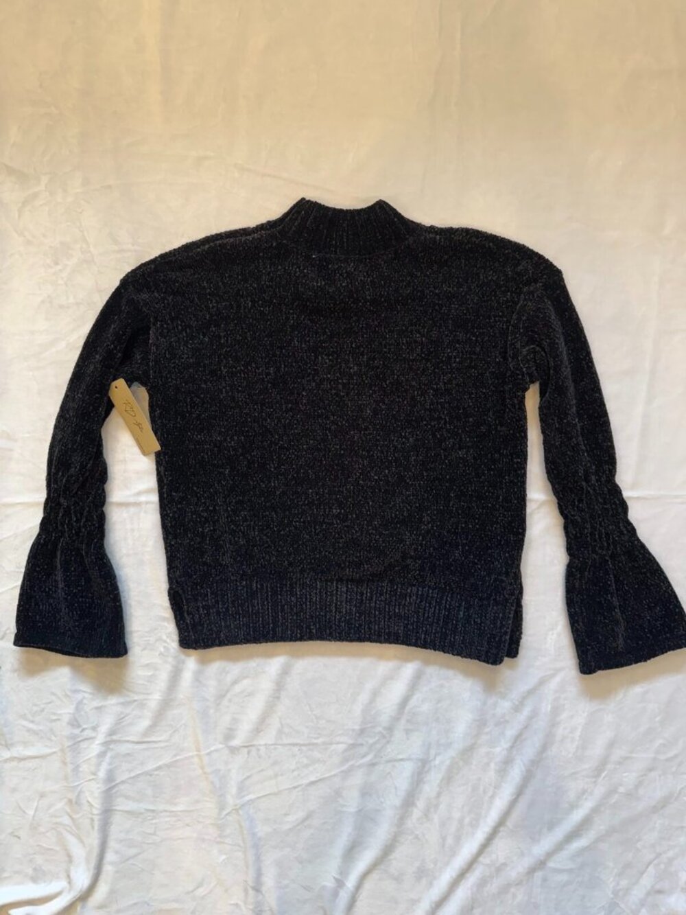 Black Bell Sleeve Mock Neck Sweater Sz M NWT WHIMSIGOTH